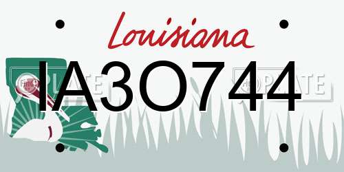 IA3O744 Louisiana License Plate