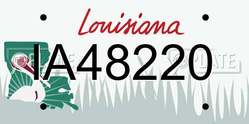 IA48220 Louisiana License Plate