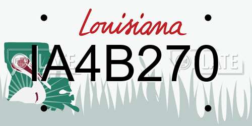 IA4B270 Louisiana License Plate