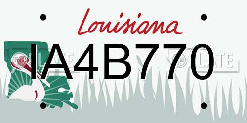 IA4B770 Louisiana License Plate
