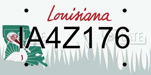 IA4Z176 Louisiana License Plate