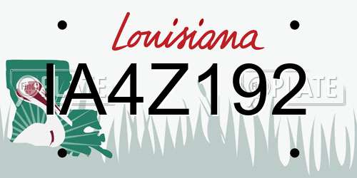 IA4Z192 Louisiana License Plate