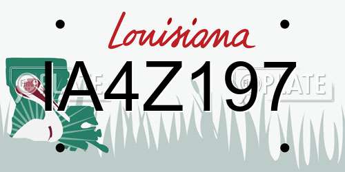 IA4Z197 Louisiana License Plate