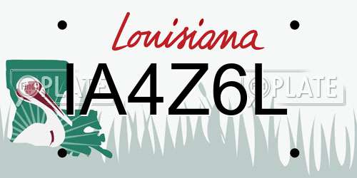 IA4Z6L Louisiana License Plate
