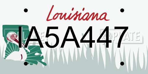 IA5A447 Louisiana License Plate
