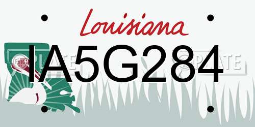 IA5G284 Louisiana License Plate