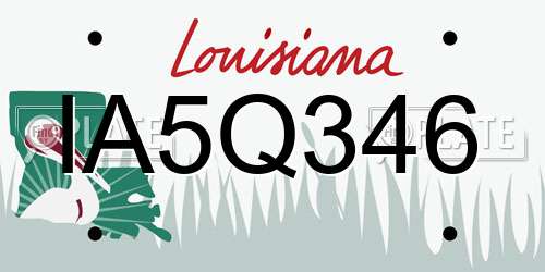 IA5Q346 Louisiana License Plate