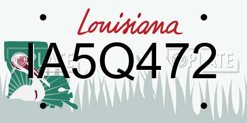 IA5Q472 Louisiana License Plate