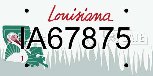 IA67875 Louisiana License Plate