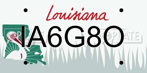 IA6G8O Louisiana License Plate