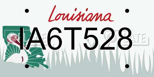 IA6T528 Louisiana License Plate