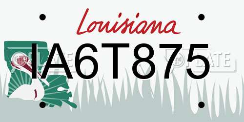 IA6T875 Louisiana License Plate