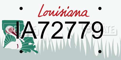 IA72779 Louisiana License Plate