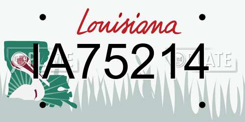 IA75214 Louisiana License Plate