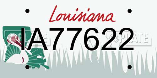 IA77622 Louisiana License Plate