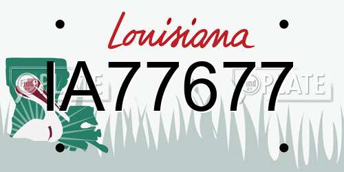IA77677 Louisiana License Plate