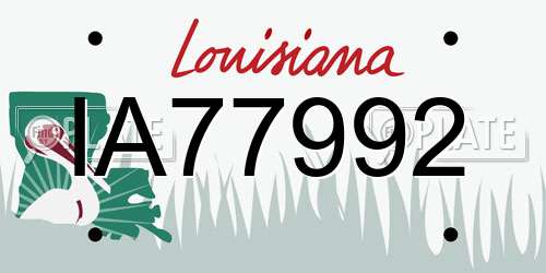 IA77992 Louisiana License Plate