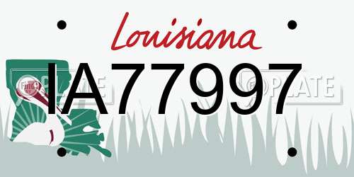 IA77997 Louisiana License Plate
