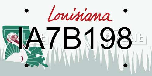 IA7B198 Louisiana License Plate