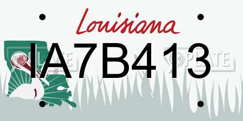 IA7B413 Louisiana License Plate