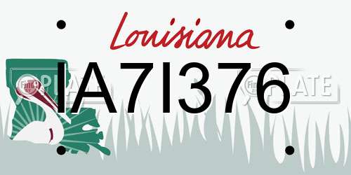 IA7I376 Louisiana License Plate