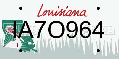 IA7O964 Louisiana License Plate