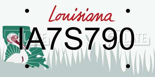 IA7S790 Louisiana License Plate
