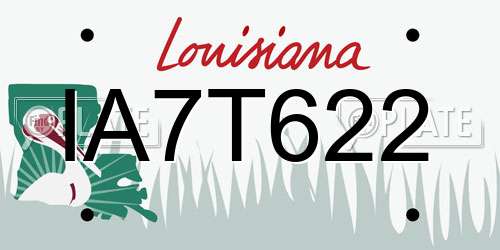IA7T622 Louisiana License Plate