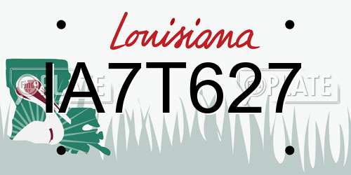 IA7T627 Louisiana License Plate