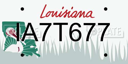 IA7T677 Louisiana License Plate