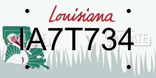 IA7T734 Louisiana License Plate