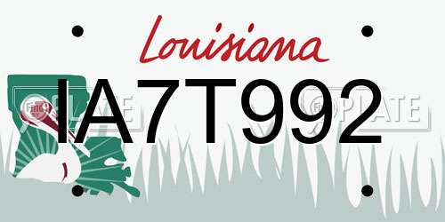 IA7T992 Louisiana License Plate