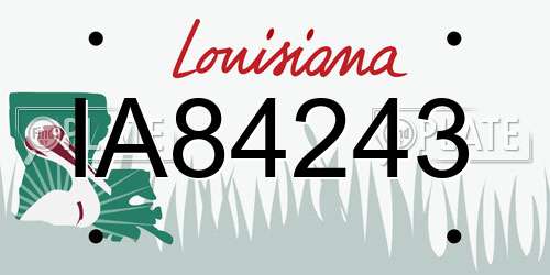 IA84243 Louisiana License Plate