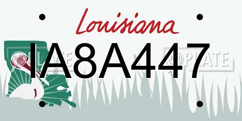 IA8A447 Louisiana License Plate
