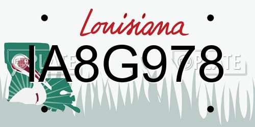 IA8G978 Louisiana License Plate