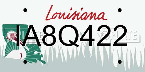 IA8Q422 Louisiana License Plate