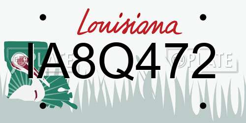 IA8Q472 Louisiana License Plate