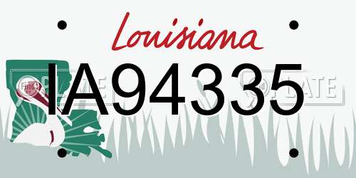 IA94335 Louisiana License Plate