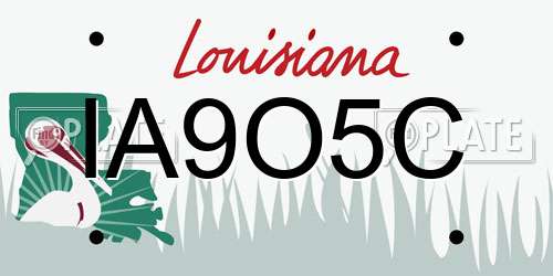IA9O5C Louisiana License Plate