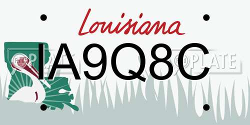 IA9Q8C Louisiana License Plate