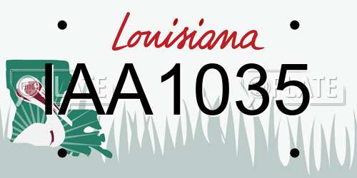 IAA1035 Louisiana License Plate