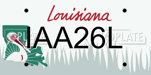 IAA26L Louisiana License Plate