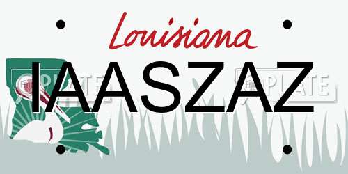IAASZAZ Louisiana License Plate