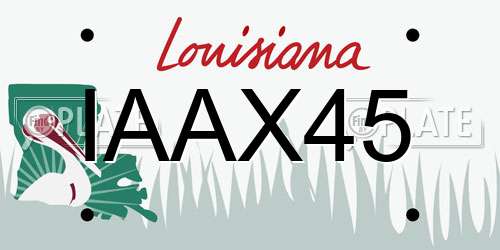 IAAX45 Louisiana License Plate