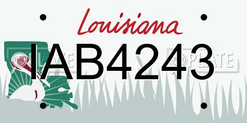 IAB4243 Louisiana License Plate