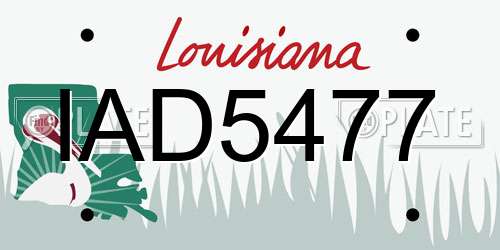 IAD5477 Louisiana License Plate