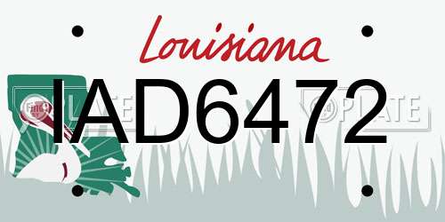 IAD6472 Louisiana License Plate