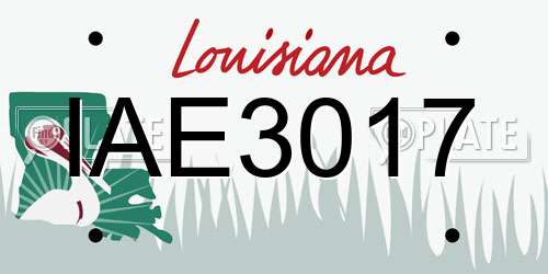 IAE3017 Louisiana License Plate
