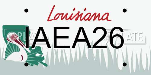 IAEA26 Louisiana License Plate