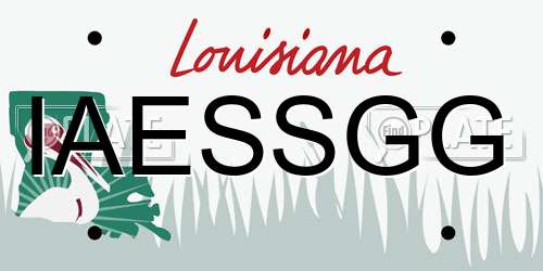 IAESSGG Louisiana License Plate